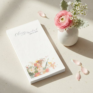 Romantische rosafarbene bemalte florale Hochzeit Serviette
