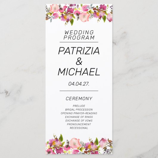 Romantische rosafarbene Blumenstrände Programm (Vorderseite)