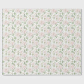 Romantische rosafarbene Blüten Geschenkpapier (Flach)