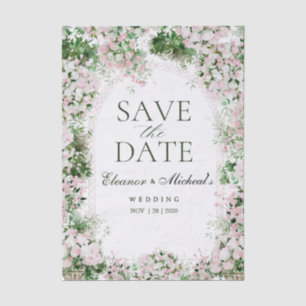 Romantische rosafarbene florale Gartenhochzeit Seidenpapier
