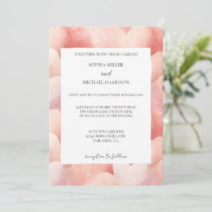 Romantische rosafarbene Herzen Hochzeit Einladung