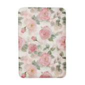 Romantische rosafarbene Rosen Blumen  Badematte (Vorderseite Vertikal)