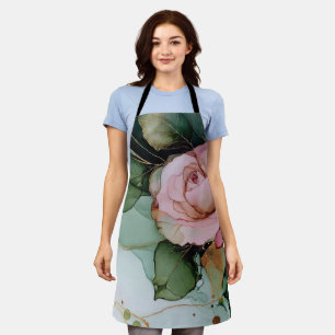 Romantische rosafarbene Rosen-Blumen-Brautparty Schürze