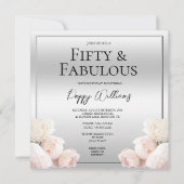 Romantische Rose 50. Geburtstagsparty Einladung (Rückseite)