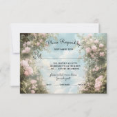 Romantische Rose Archway Storybook Hochzeit RSVP Einladung (Vorderseite)