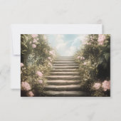 Romantische Rose Archway Storybook Hochzeit RSVP Einladung (Rückseite)