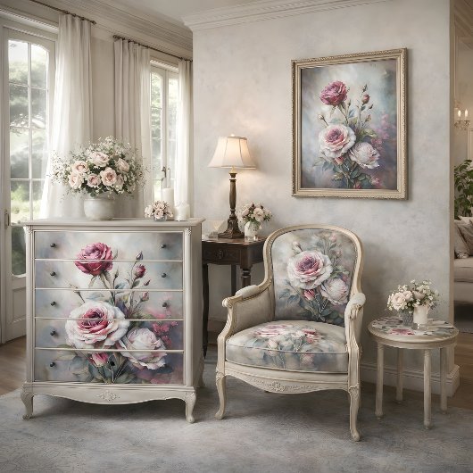 Romantische Rose Art Decoupage Seidenpapier