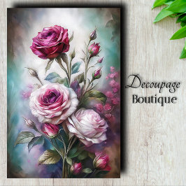 Romantische Rose Art Decoupage Seidenpapier