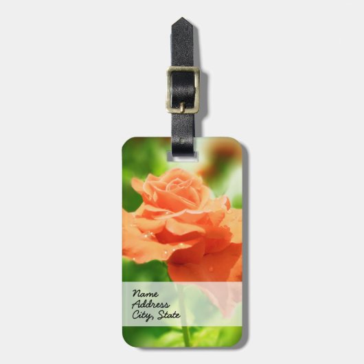 Romantische Rose Blume #2 Gepäckanhänger (Vorderseite vertikal)