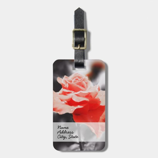 Romantische Rose Blume #3 Gepäckanhänger (Vorderseite vertikal)