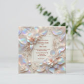 Romantische Rose Blume Hochzeit Einladung Karte (Stehend Vorderseite)