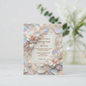 Romantische Rose Blume Hochzeit Postkarte (Stehend Vorderseite)