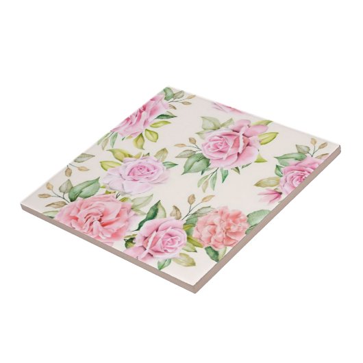 Romantische Rose Blume Muster-23799 Fliese (Seite)