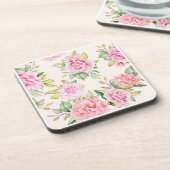 Romantische Rose Blume Muster-23799 Getränkeuntersetzer (Linke Seite)