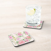 Romantische Rose Blume Muster-23799 Getränkeuntersetzer (Rechte Seite)