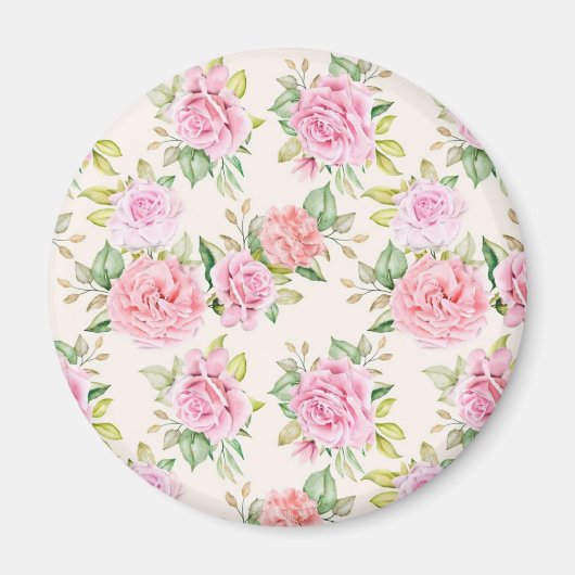 Romantische Rose Blume Muster-23799 Magnet (Vorne)