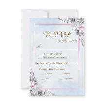 Romantische Rosé-Blumen-Hochzeits-RSVP-Karte