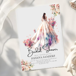 Romantische Rose Blumendress Brautparty Einladung