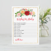 Romantische Rose Blumendusche für Kinder Einladung (Stehend Vorderseite)