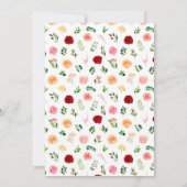 Romantische Rose Blumendusche für Kinder Einladung (Rückseite)