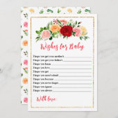 Romantische Rose Blumendusche für Kinder Einladung (Vorne/Hinten)