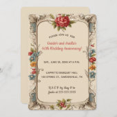 Romantische Rose Blumengarten Einladung (Vorne/Hinten)