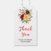 Romantische Rose Blumenhochzeit Vielen Dank Geschenkanhänger (Vorderseite)