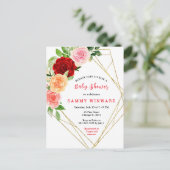 Romantische Rose Blumenkinderdusche Postkarte (Stehend Vorderseite)