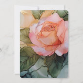 Romantische Rose Blumenkohl Brautparty Einladung (Rückseite)