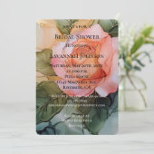 Romantische Rose Blumenkohl Brautparty Einladung (Stehend Vorderseite)