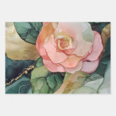 Romantische Rose Blumenkohl Brautparty Geschenkpapier Set (Vorderseite 2)