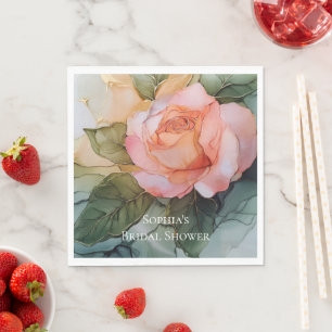 Romantische Rose Blumenkohl Brautparty Serviette