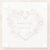 Romantische Rose Blumenkohl Liebe Glasuntersetzer (Rückseite)