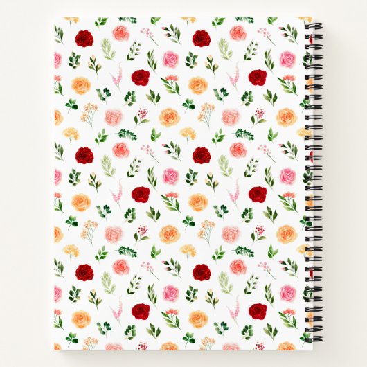 Romantische Rose Blumenrezepte Notizblock (Rückseite)