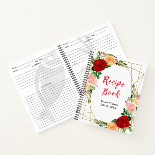 Romantische Rose Blumenrezepte Notizblock (Innenseite)