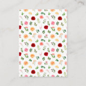 Romantische Rose Blumenspulenduschmaschine Windels Begleitkarte (Rückseite)