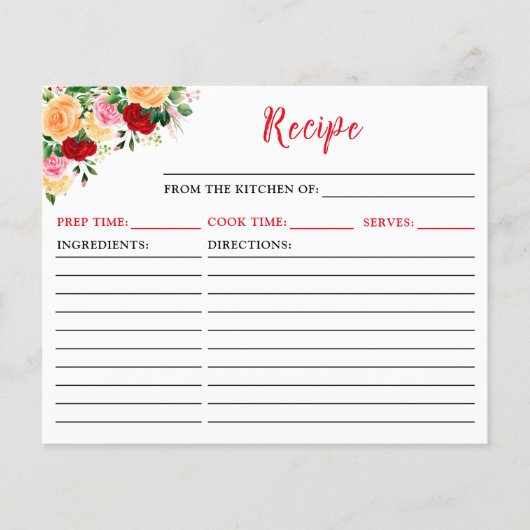 Romantische Rose Blumenzitat (Vorderseite)