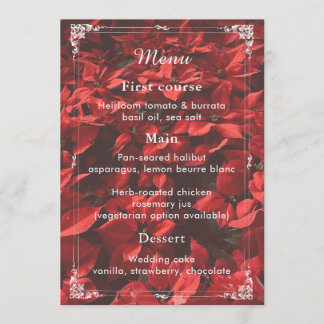 Romantische Rose | Blumige elegante Speisekarte zu Menükarte
