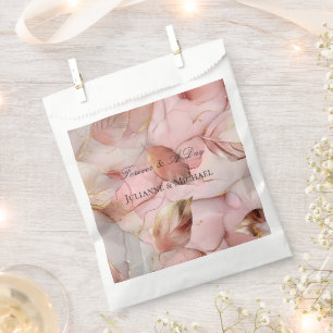 Romantische Rose Blush Pink Gold Leaf Brautparty Geschenktütchen