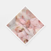 Romantische Rose Blush Pink Gold Leaf Brautparty Serviette (Ecke)