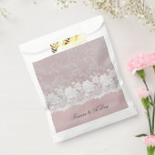 Romantische Rose Blush Pink White Lace Floral Wedd Geschenktütchen (Versiegelt)