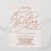 Romantische Rose | Blush the Wedding of Folieneinladung (Vorderseite)