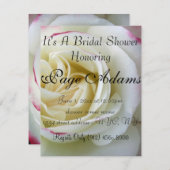 Romantische Rose Blüten Brautdusche Einladung (Vorne/Hinten)