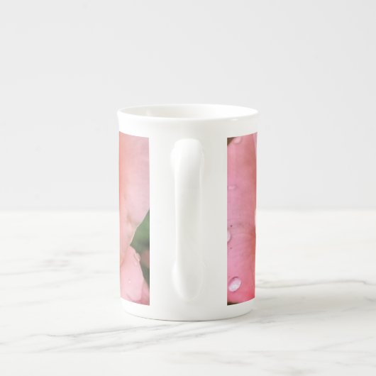 Romantische Rose Botanische Kunst Porzellantasse (Rückseite)