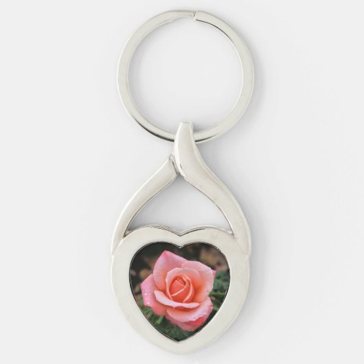 Romantische Rose Botanische Kunst Schlüsselanhänger (Vorderseite)