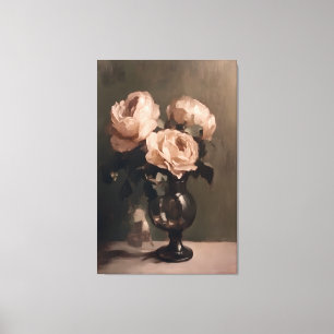 Romantische Rose Bouquet in Vase - Klassik noch im Leinwanddruck