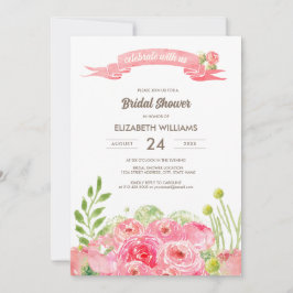 Romantische Rose Brautparty Einladung