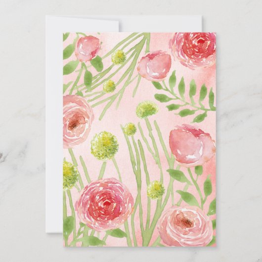 Romantische Rose Brautparty Einladung (Rückseite)