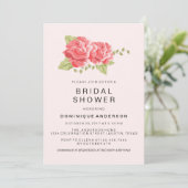 Romantische Rose Brautparty Einladung (Stehend Vorderseite)