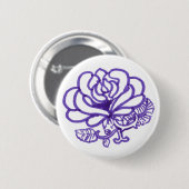 Romantische Rose Button (Vorne & Hinten)